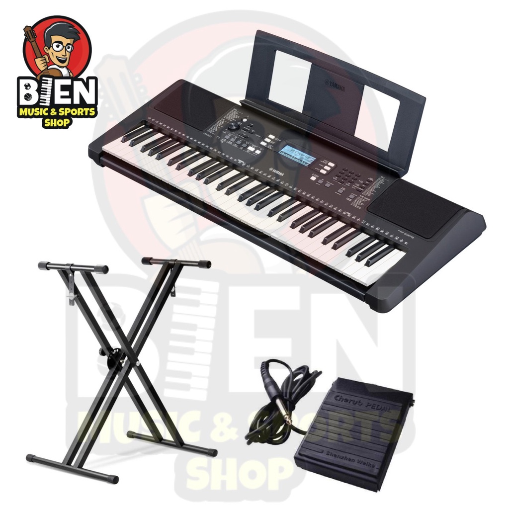 YAMAHA PSR E373 new model 2021 bundle stand and sutain pedal Shopee