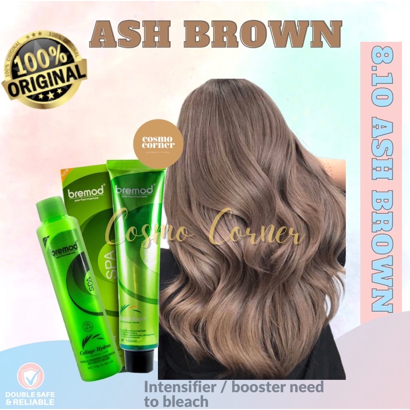 Ash Brown 8.10 Bremod Hair Color with Oxidizing Cream SET (Bremod Hair ...