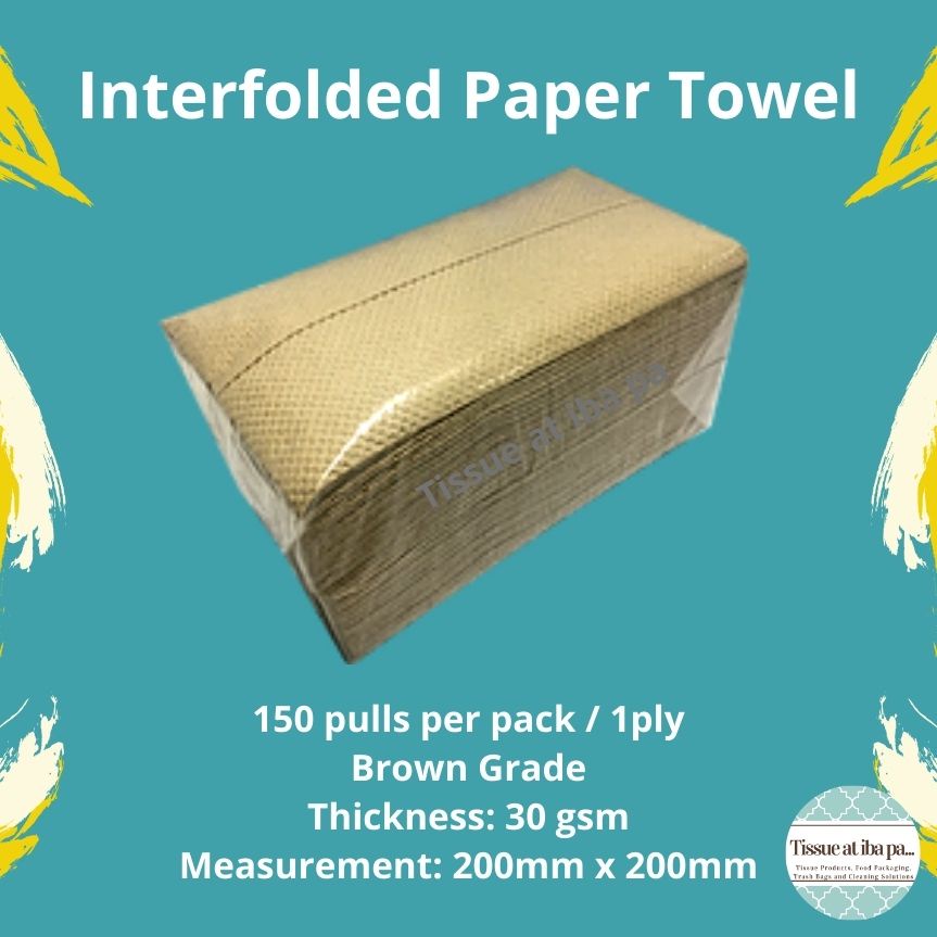 150 Pulls Paper Towel Interfolded Tissue Brown Grade 1Ply 1Pack EcoFriendly Shopee Philippines