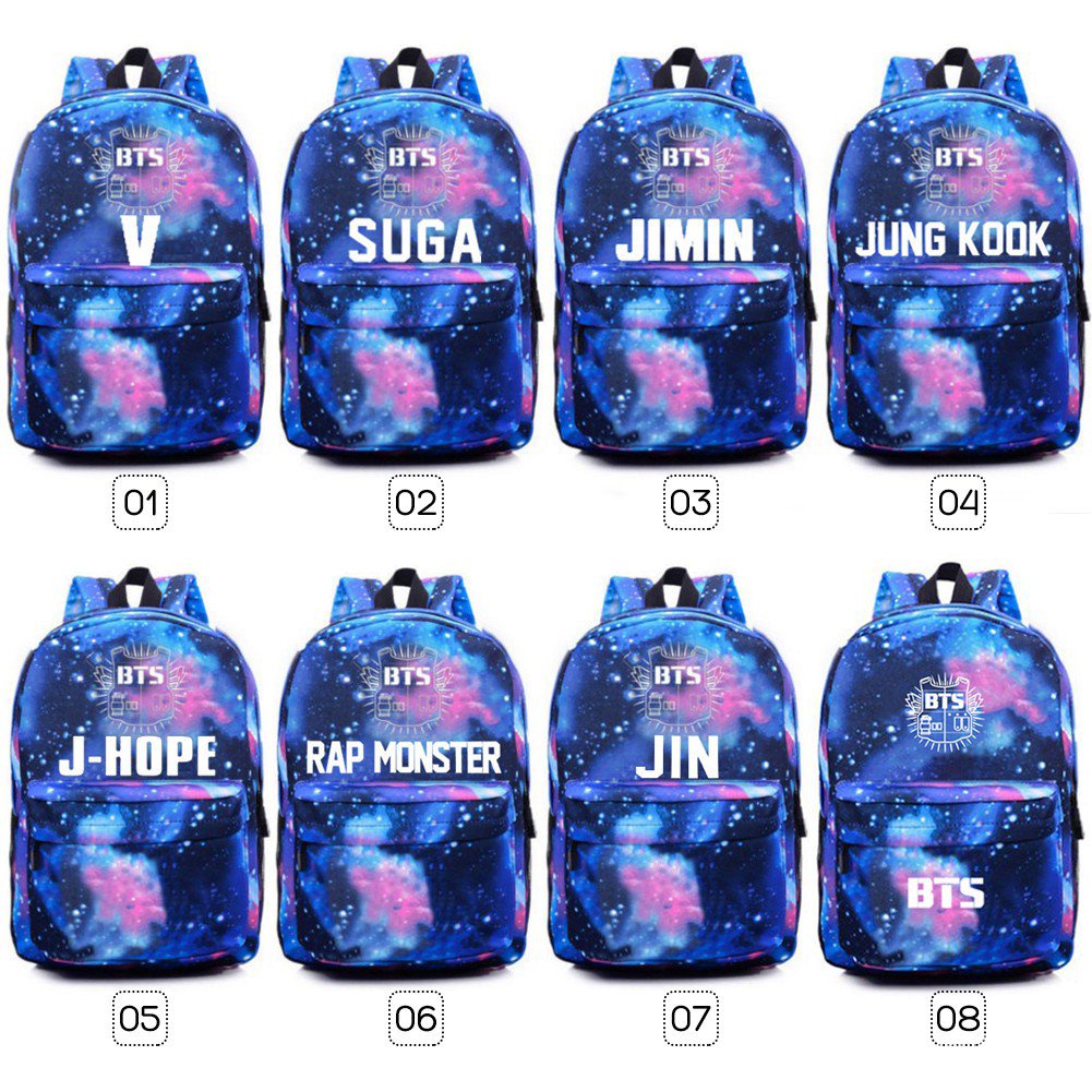 KPOP BTS Backpack Bantan Boys SUGA JUNGKOOK JIMIN V JHOPE RM JIN