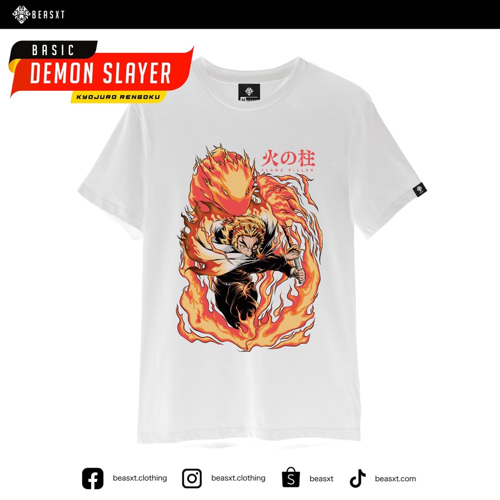 BASIC - Demon Slayer (Rengoku) Shirt / T Shirt / Short Sleeve | Shopee ...