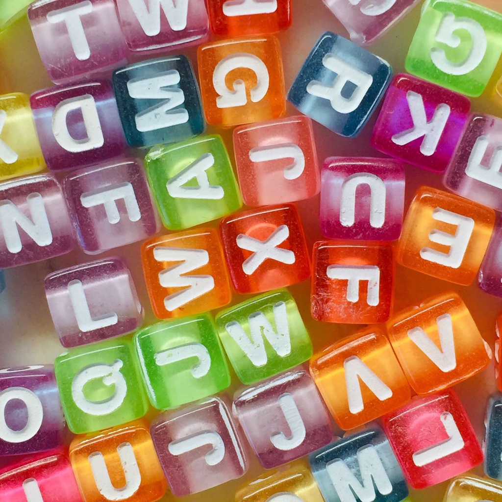 6mm/ 100 pcs Cube Letters Bead Acrylic Charm DIY Beads ( CLEAR COLORED ) Shopee Philippines