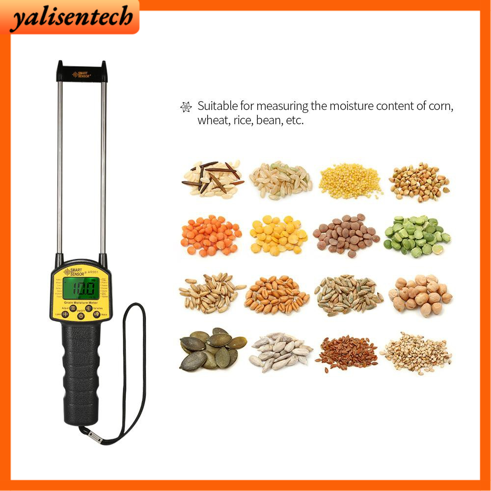 SMART SENSOR Handheld Moisture Meter LCD Digital Grain Moisture Meter ...