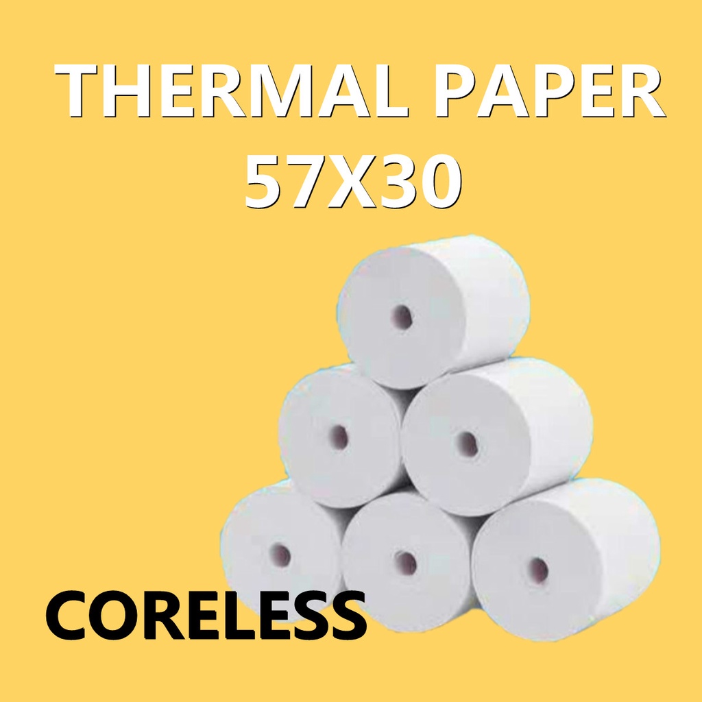 Coreless Thermal Paper Pos Receipt 57mm x 30mm for Thermal Printer ...