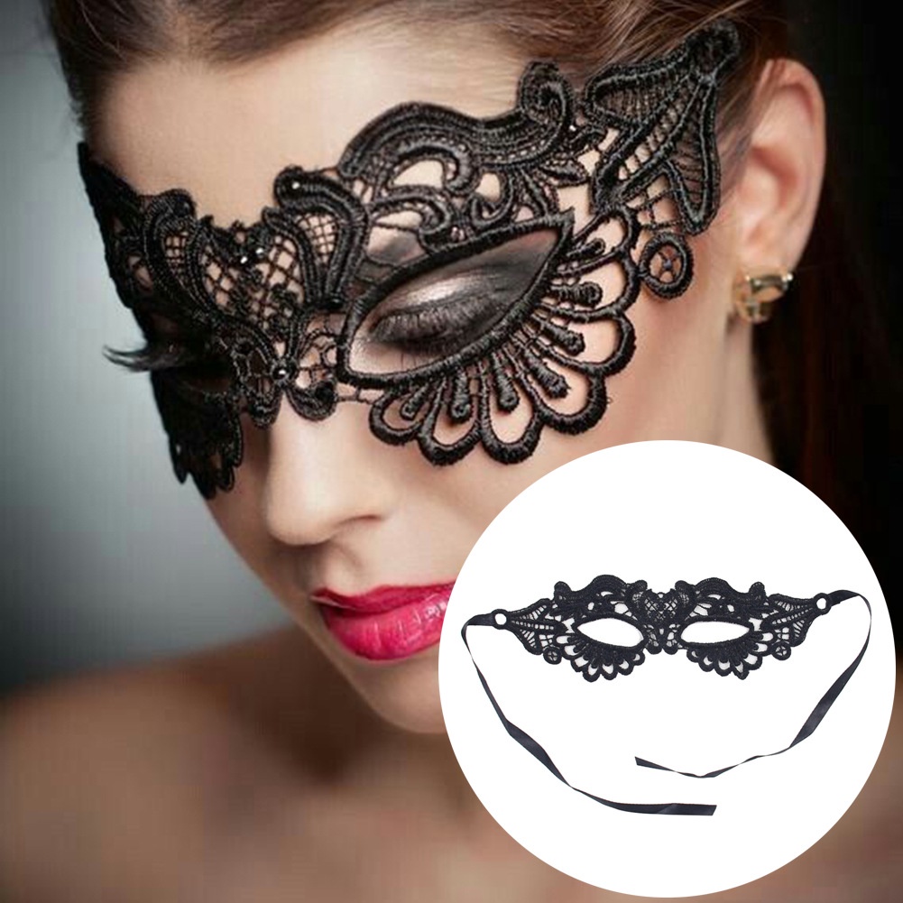 Fashion Mask Sexy Black Lace Hollow Mask Goggles Nightclub Queen Female Sex  Lingerie Cutout Eye Masks for Masquerade