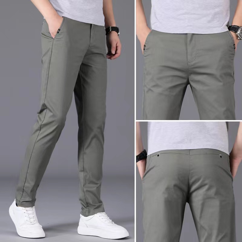 HUILISHI 28-34 size High Waist Straight men's fashion casual pants ...