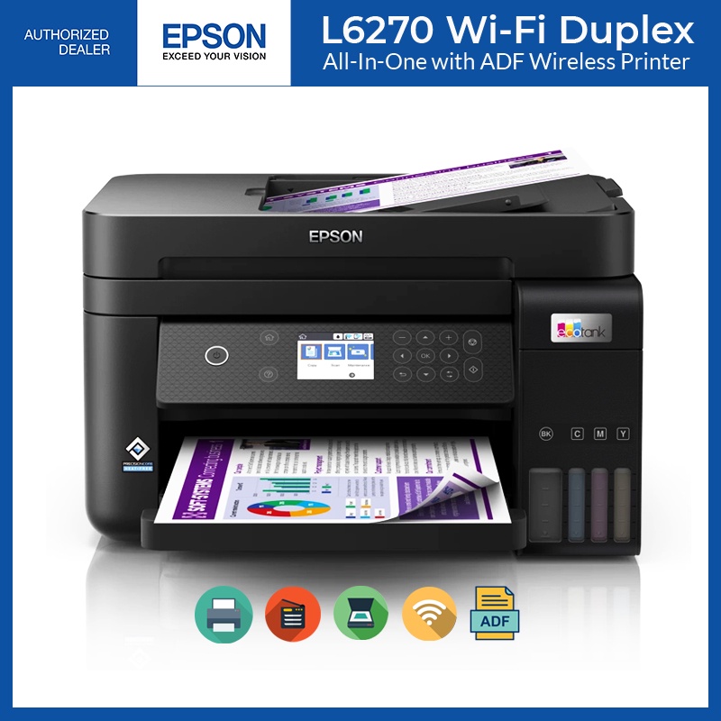 Epson L6270 EcoTank Printer Scanner Copier or Xerox WiFi 3 in 1 CISS ...