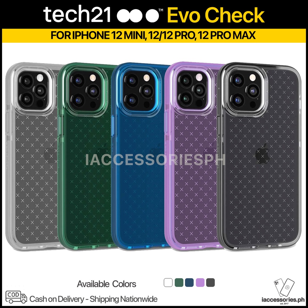 Tech21 Evo Check Custodia Per Google Pixel 2 XL - Protezione Anticaduta 3,6m, Design A Scacchi Trasparente/Bianco