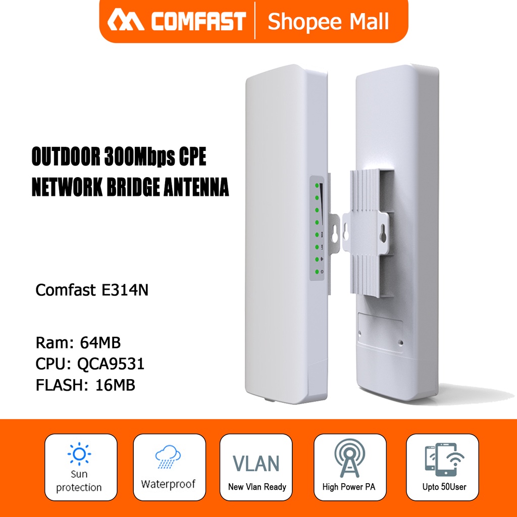 Comfast E314N V2 Outdoor CPE 300Mbps 2.4Ghz Network Wireless AP Bridge ...