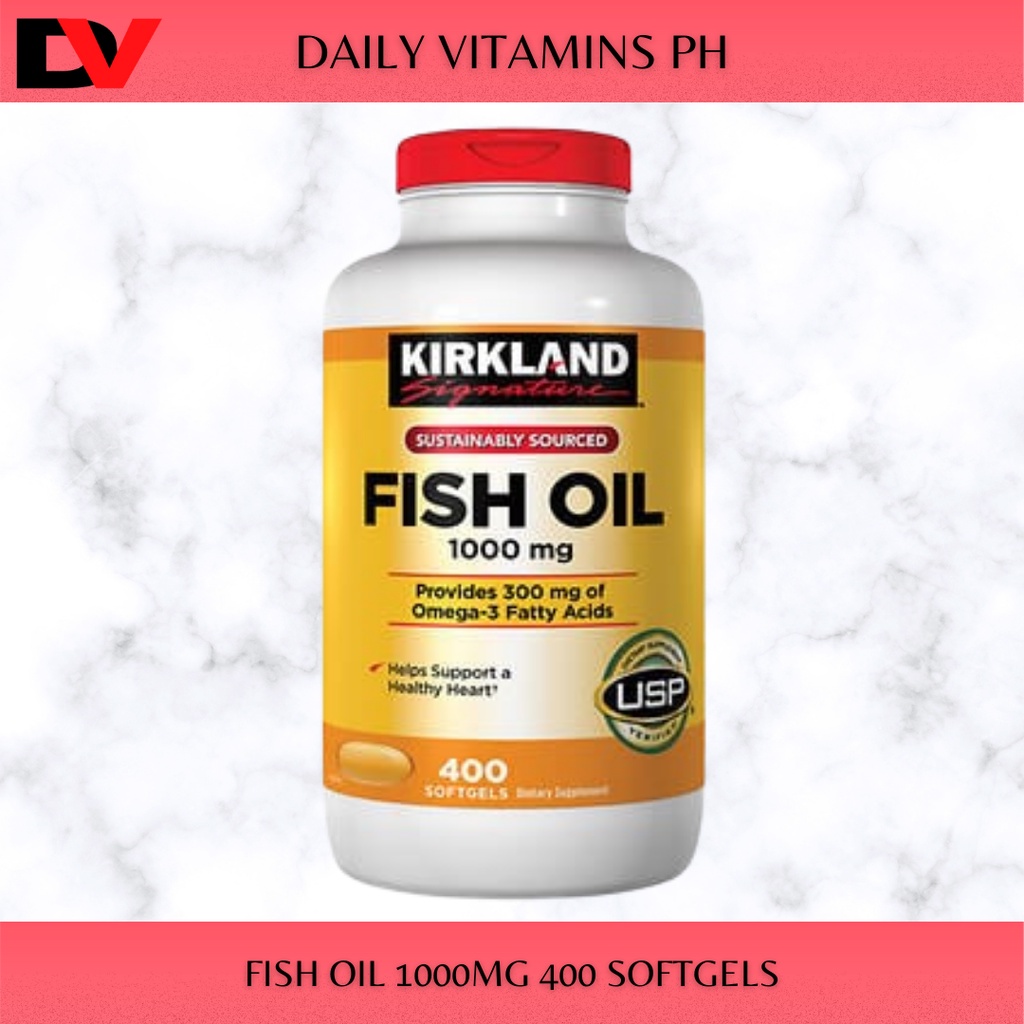 Kirkland Fish Oil 1000 mg 400 Softgels Heart and Blood Pressure