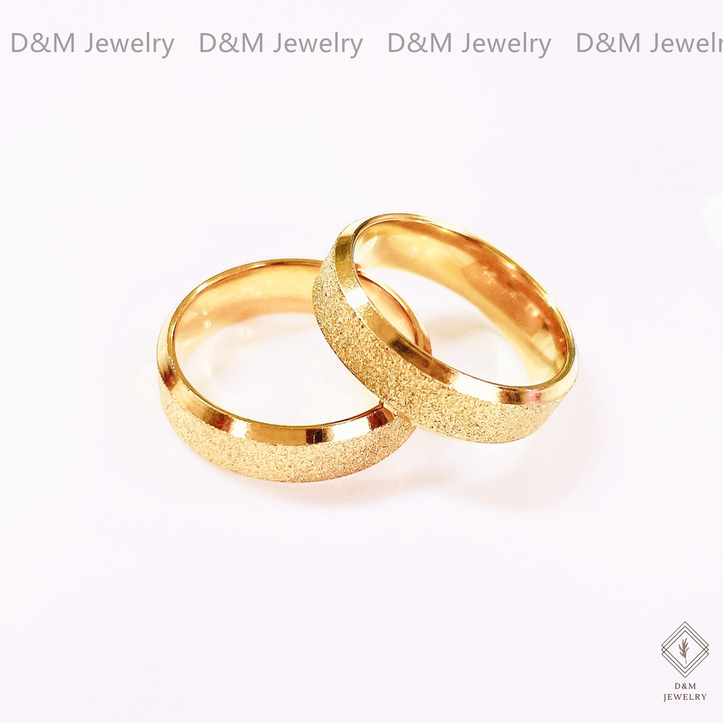 D M Jewelry Gold Stainless Steel Wedding Couple Solo Plain