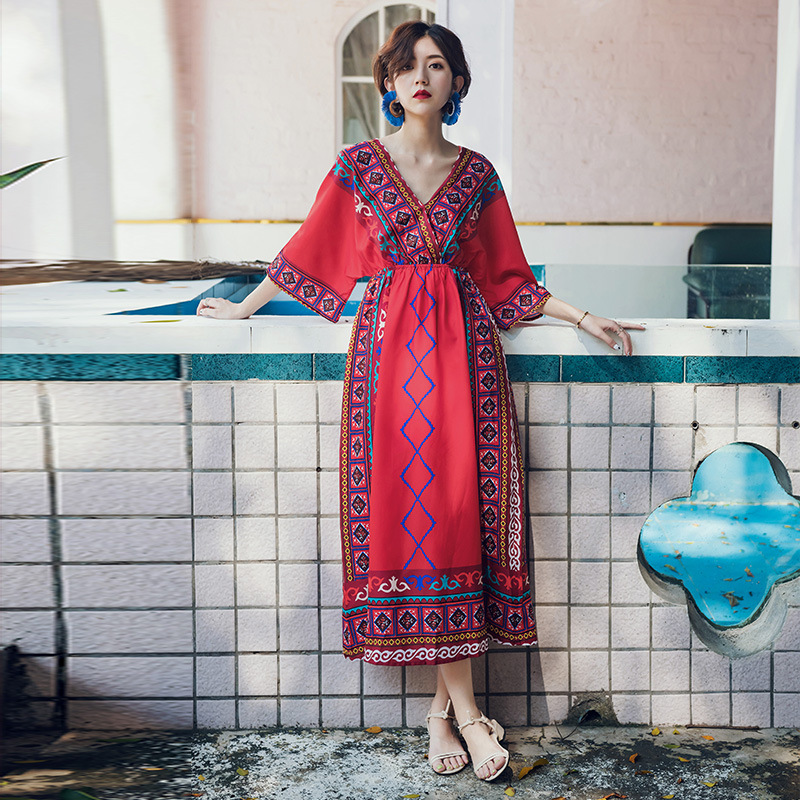 Thai Fashion Brand Ethnic Style Beach Dress Seaside Holiday