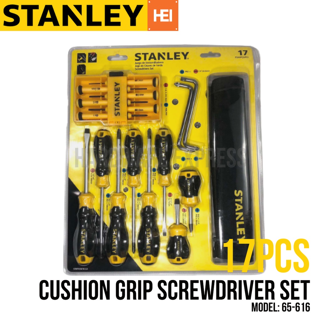 STANLEY 65616 Screwdriver Set CUSHION GRIP 17pcs/set Shopee Philippines