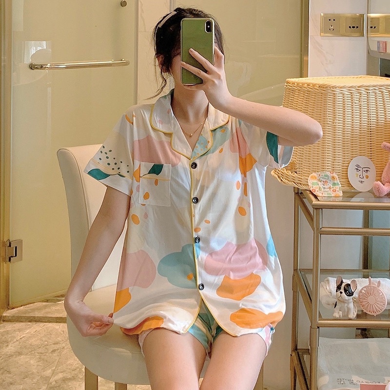 #CAND Women’s Polyester Cotton Shorts Terno Sleepwear Pajama | Shopee ...