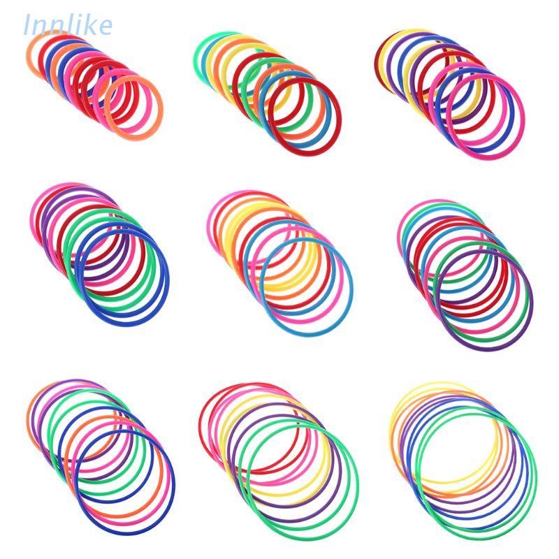 INN 10 Pcs Plastic Toss Rings Target Throw Carnival Backyard Park Games ...