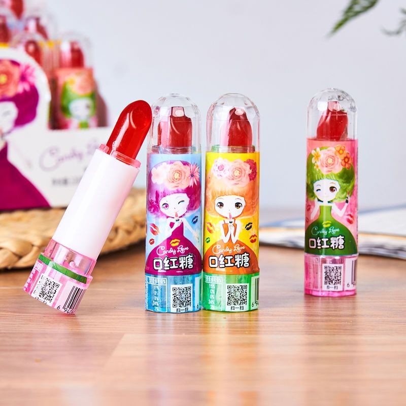 Rotating Lipstick Candy Children Eat Creative Snacks Fruit Flavor Toy ...