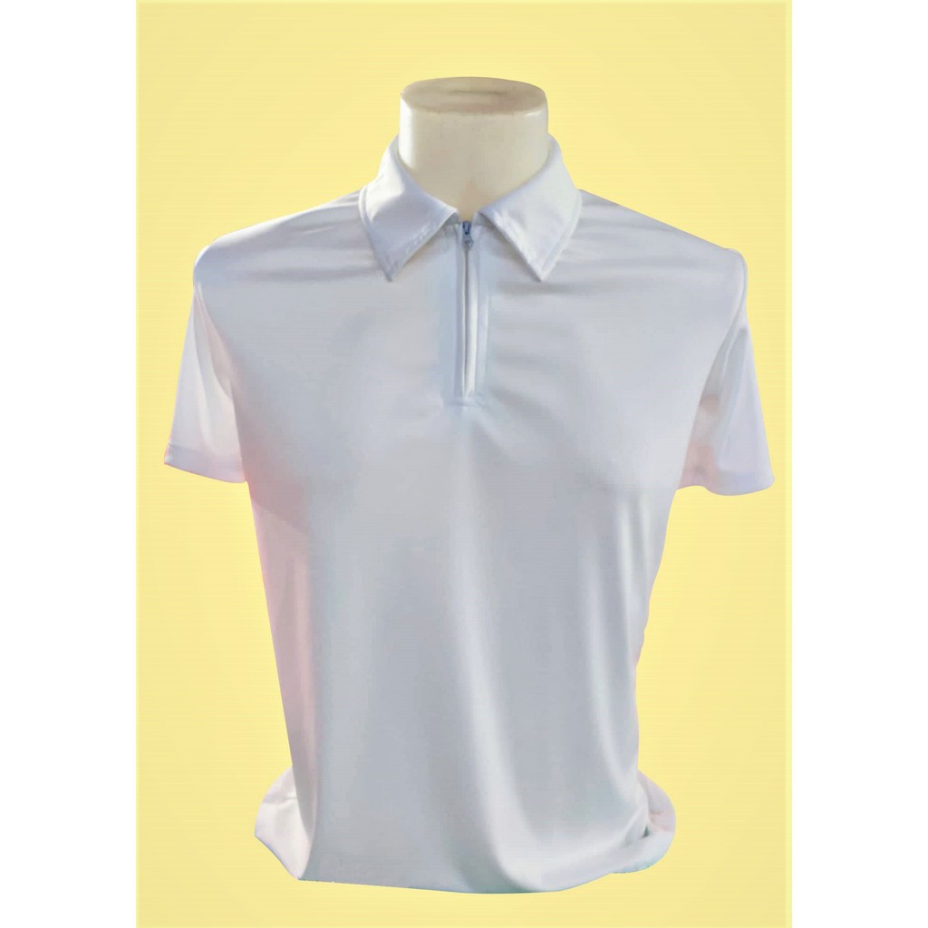 Yappee QUIANA White Polo Shirt Zipper Type | Shopee Philippines