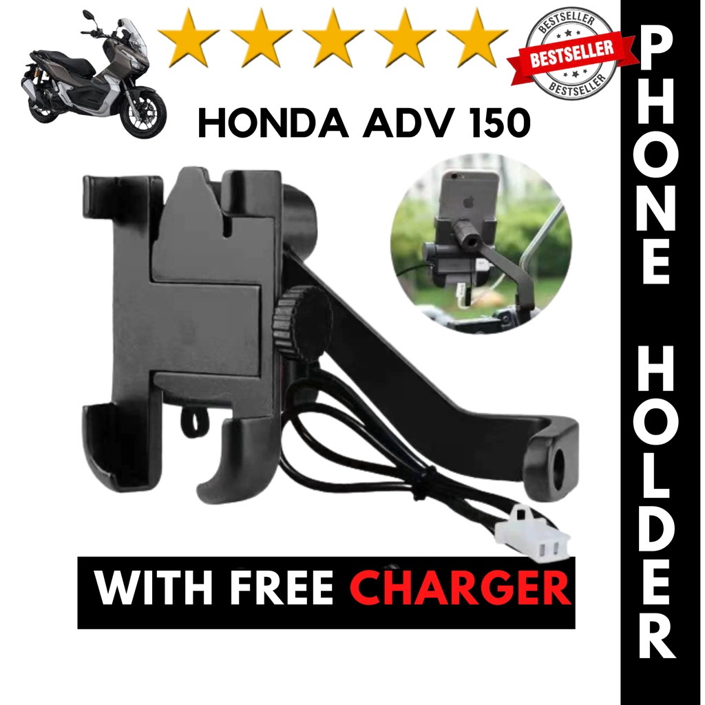 HONDA ADV 150 CP HOLDER WITH FREE CHARGER / MOTOR PHONE HOLDER / PHONE ...