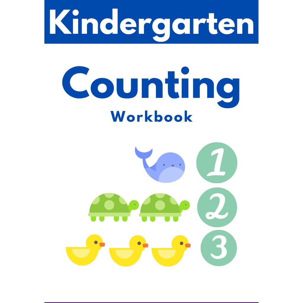 COUNTING KINDERGARTEN WORKBOOK 56 ACTIVITY PAGES BOOKLET SIZE OF ...