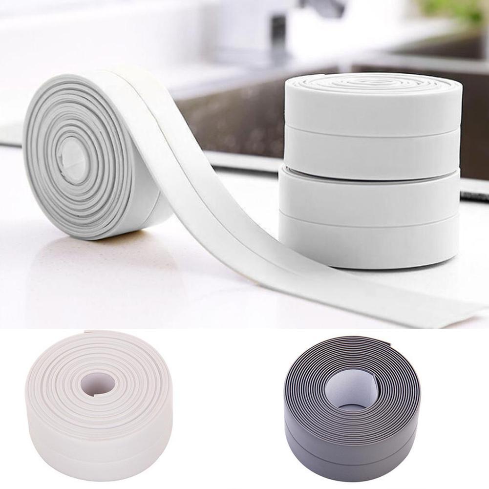 3.2M Bathroom Shower Sink Bath Sealing Strip Tape White PVC Self ...