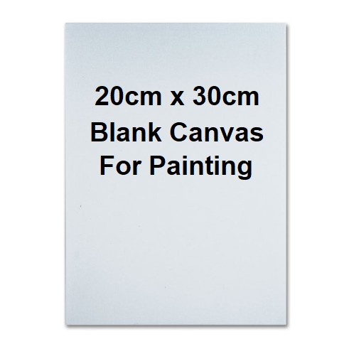 20cm x 30cm Blank Canvas For Painting White Stretched in Wooden