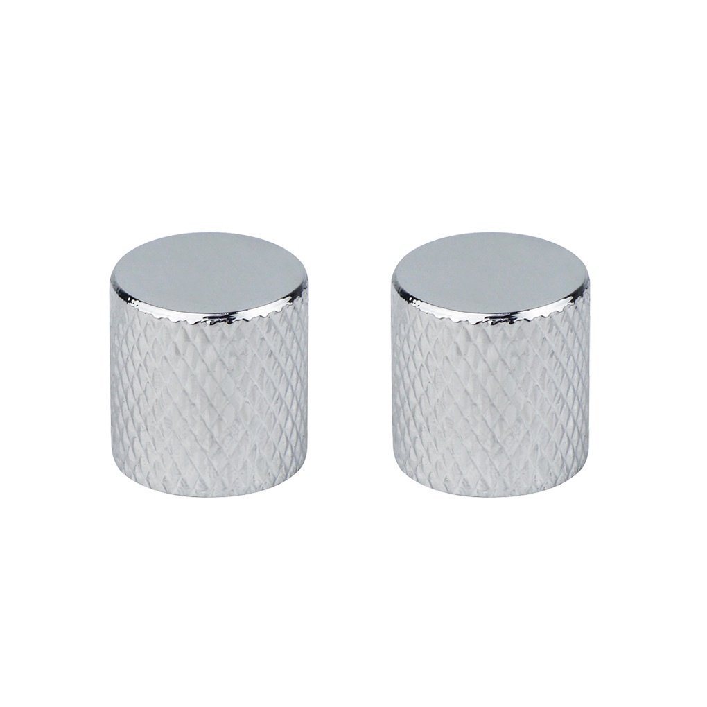 FLEOR 2pcs Flat Top Metal Bass Guitar Control Knobs 6mm Potentiometer