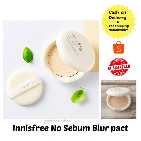 Innisfree No Sebum Blur Pact 8.5g (New Packaging 2019) Shopee Philippines