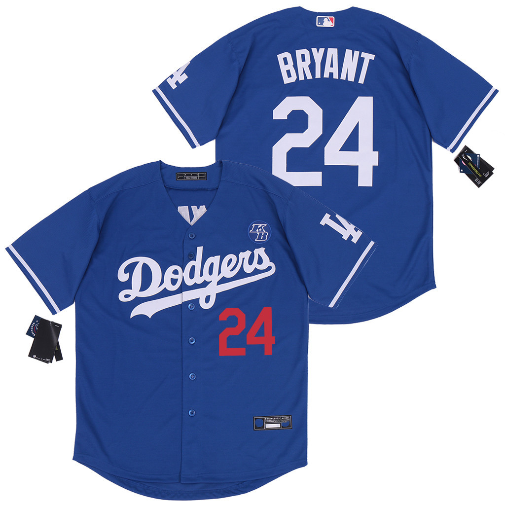 Kobe Bryant #8/24 Los Angeles Dodgers Blue Cool Base Stitched