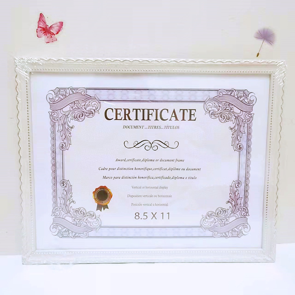 PVC A4 BLACK/WHITE/GOLD CERTIFICATE FRAME /8.5*11 inches Photo frame ...