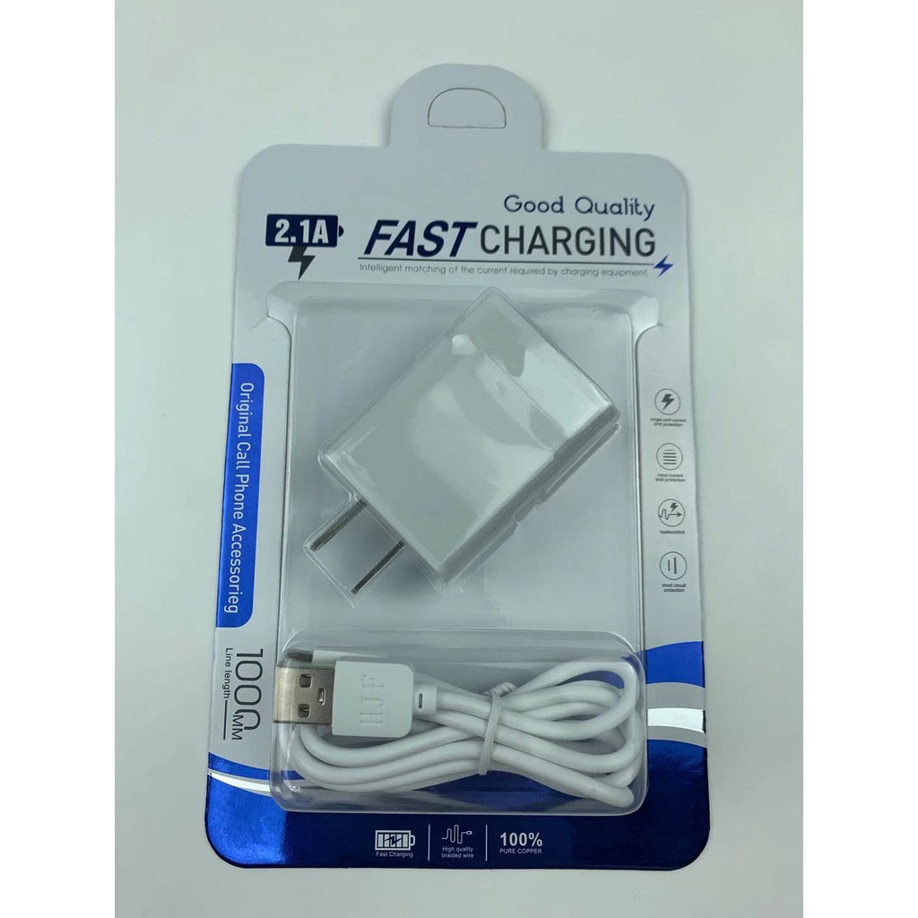 (M06) SM 2 in 1 Travel Fast Charging 2.1A Charger With Android Data ...