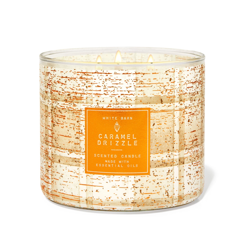 Usagoods Bath and Body Works CARAMEL DRIZZLE 3Wick Scented Candle 14.5