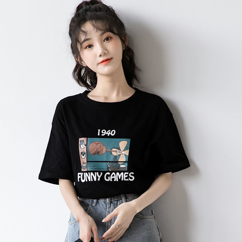 korean black t shirt