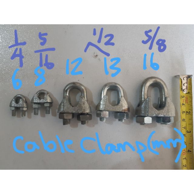 Cable clamp G.i. wire rope clip u-bolt 1/2, 5/8