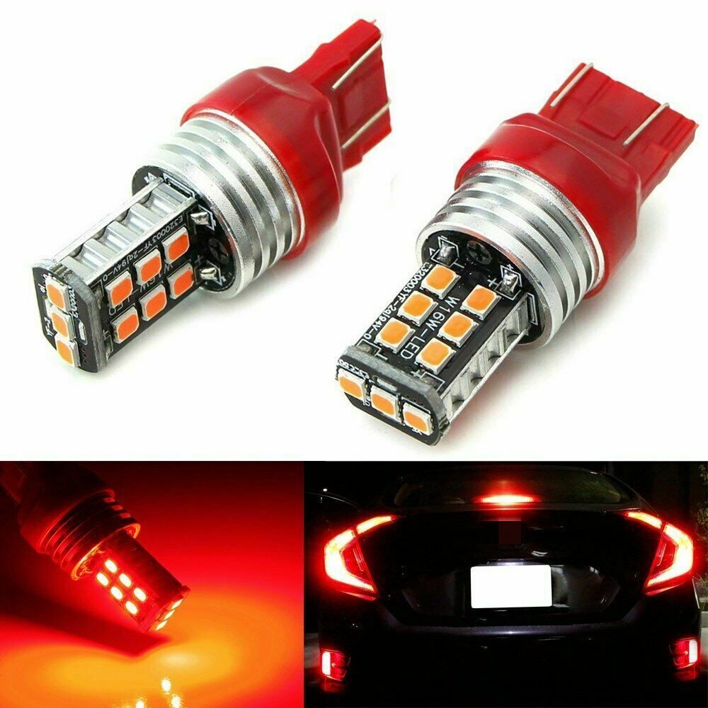 Red 7443 LED Flash Strobe Brake Stop Tail Light Bulbs For Honda Civic CRV Shopee Philippines