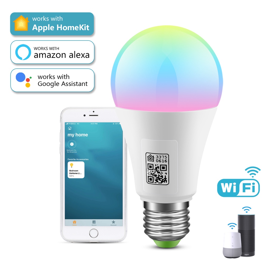 Apple Homekit WIFI LED Smart lamp 9W RGB Voice Control Smart Home Bulb