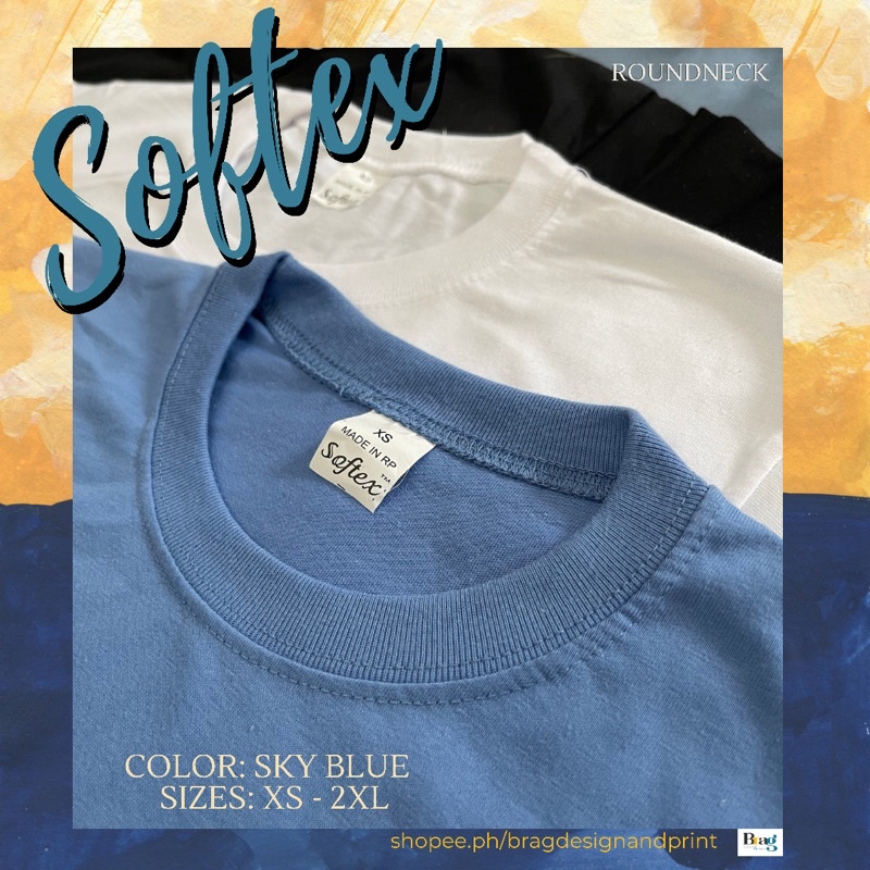 SOFTEX Sky Blue | Plain Shirt Roundneck | Shopee Philippines