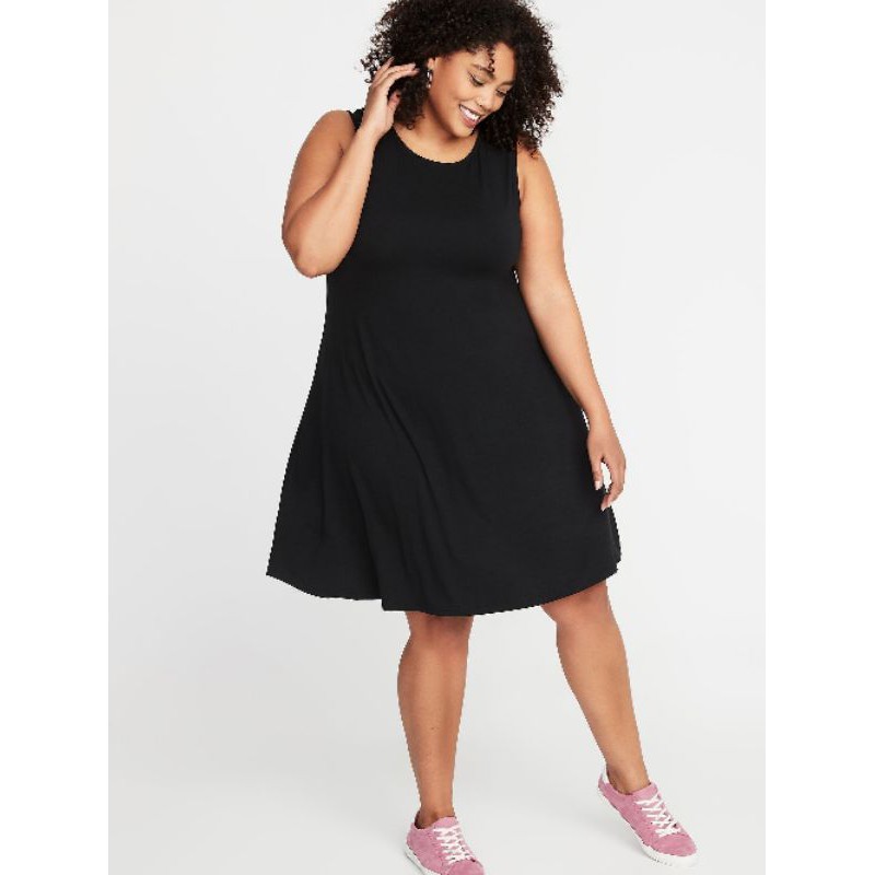 Plus size sleeveless fashion swing dress