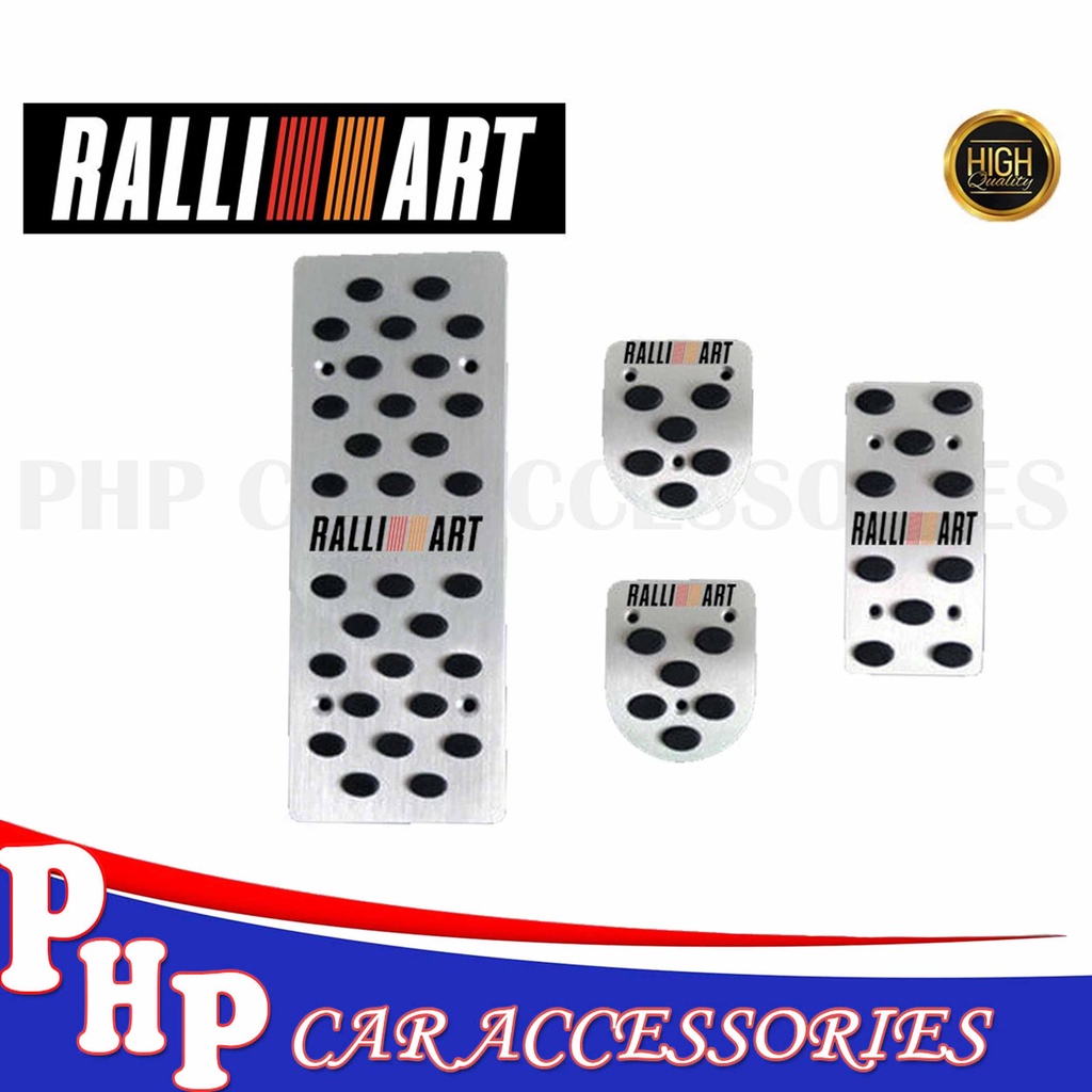 RALLIART Aluminum Manual Transmission Pedal Pad Brake Gas Foot Rest ...