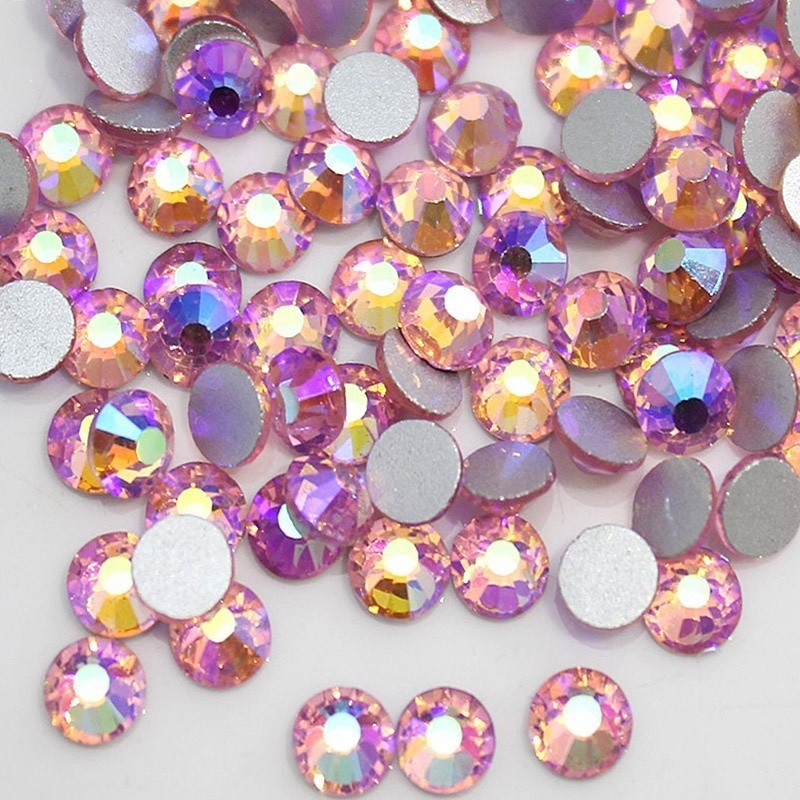 Light Rose AB Rhinestones Flat Back Non Hotfix Glitter Art Design Stone ...