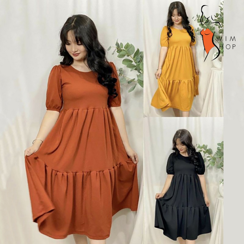 SS LILAH Plus Size Maxi dress For Women Loose Fit Dress with Puff ...