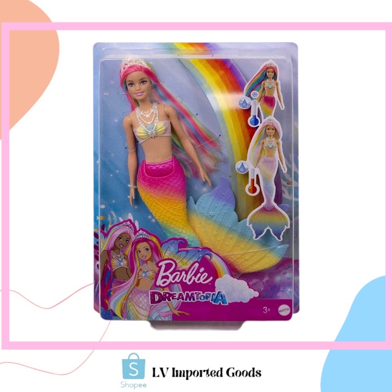 Barbie Dreamtopia Rainbow Magic Mermaid Doll with Rainbow Hair and