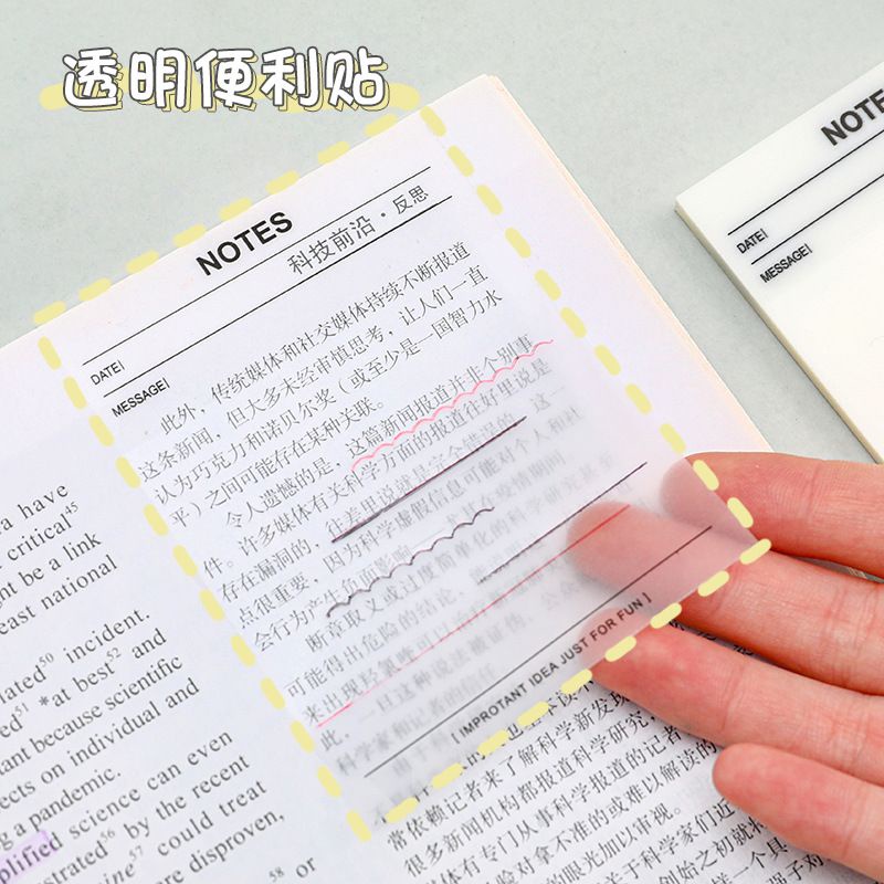 dmw 50sheets Transparency Plan This sticky Note PET Blank Note Paper ...
