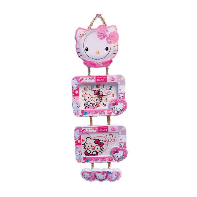 NEW Hello kitty Wall-mounted photo frame with clock | Shopee Philippines