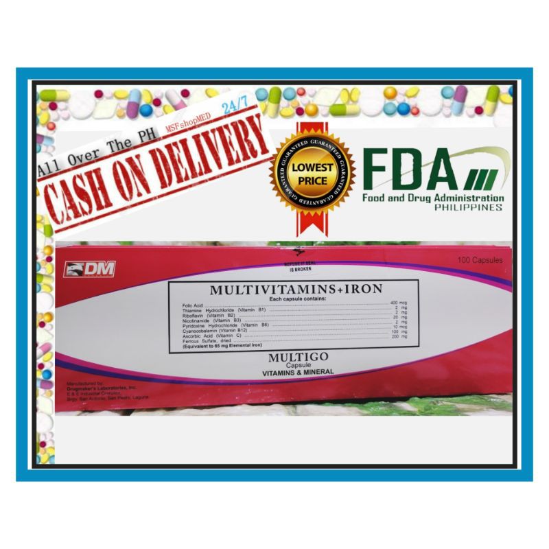 MULTIGO MULTIVITAMINS + IRON Capsule 100s Shopee Philippines