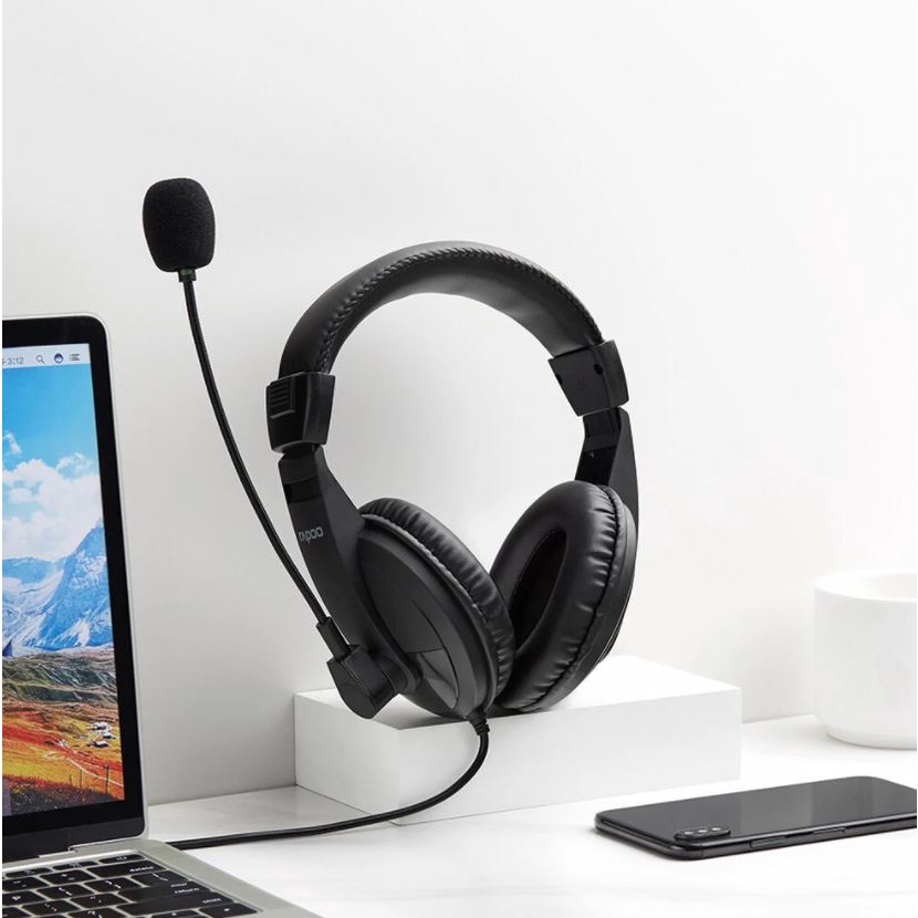 Rapoo H150 Wired USB Headset / Noise Reduction / 360 degrees adjustable microphone / adjustable head | Shopee Philippines