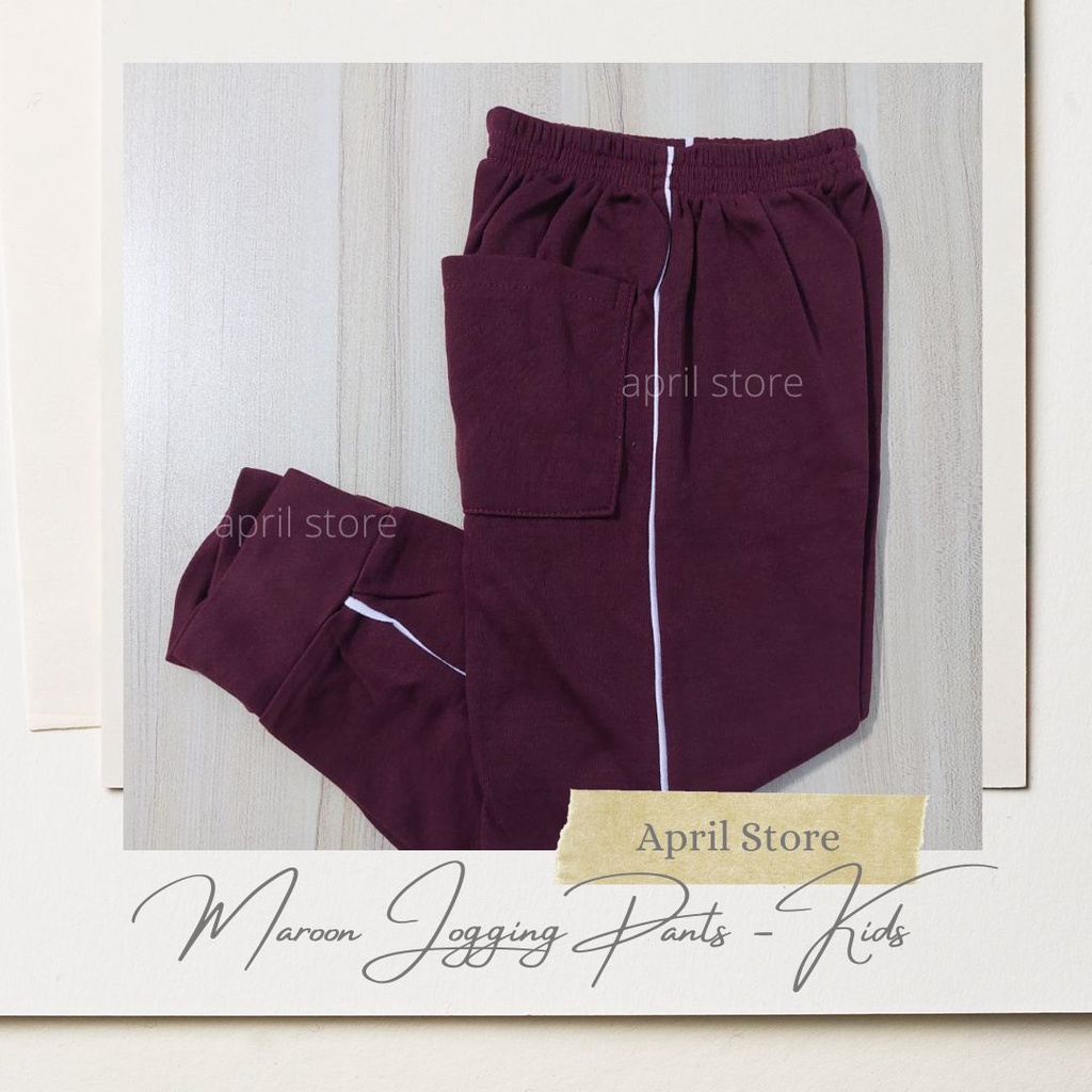 Unisex Jogging Pants for Kids Maroon School Uniform April Store Shopee Philippines