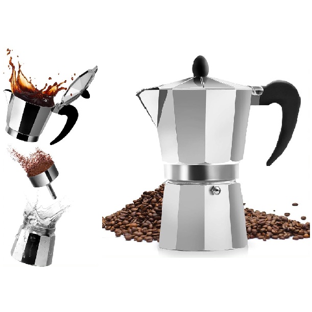 ZULAY Espresso Maker Classic Italian Style 3 Cup Coffee Maker Moka Pot