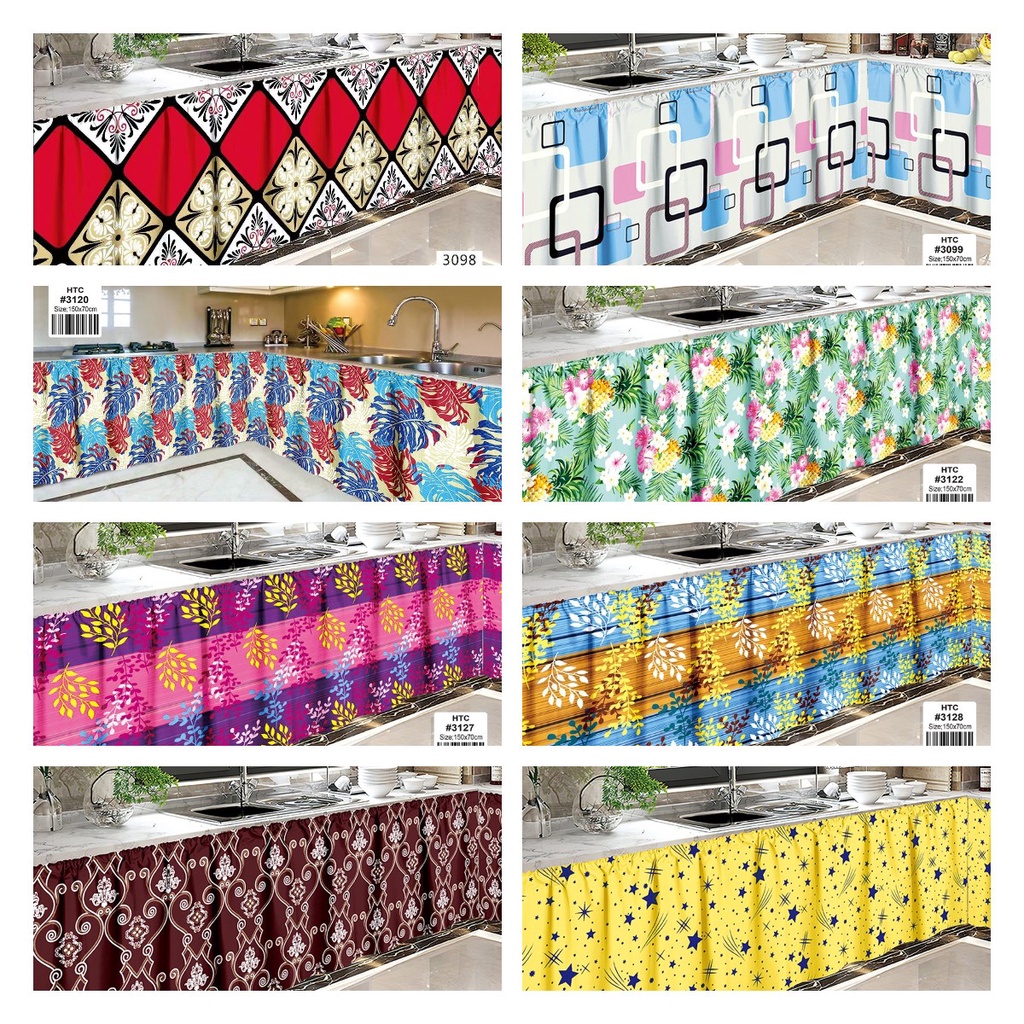 COD New Elegant Design Curtain Kitchen Sink Curtain No Ring Type Lababo ...