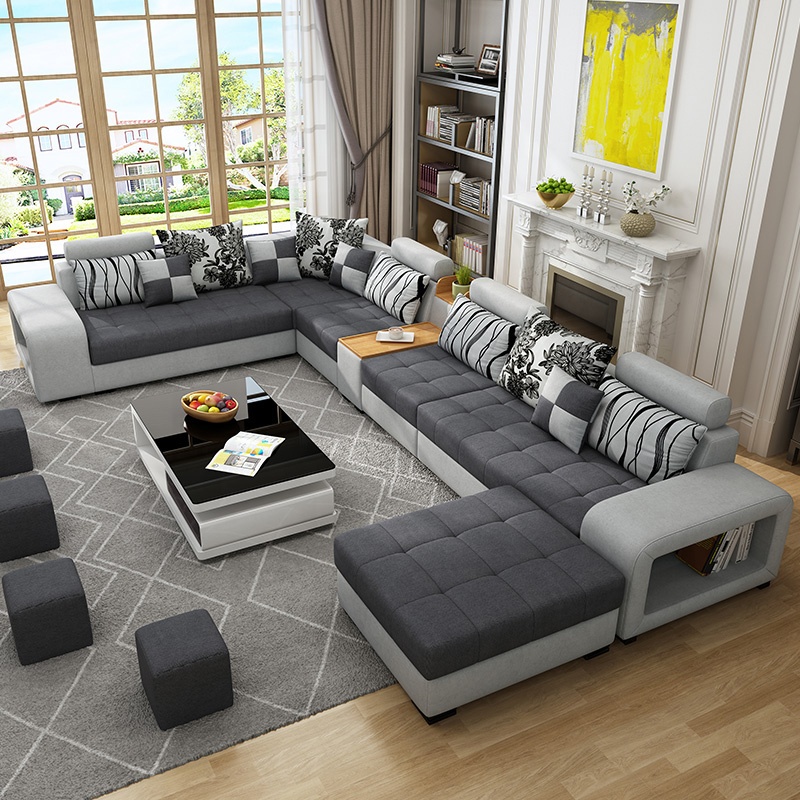 Modern Style Fabric Sectional Sofa