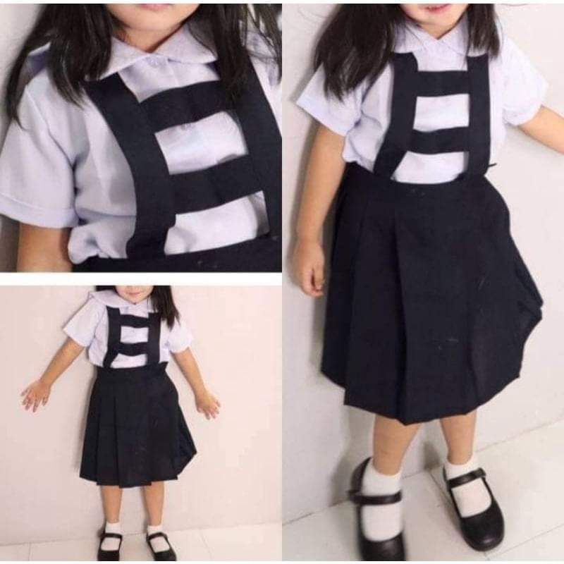 Palda Navy blue SCHOOL UNIFORM BACK / ROUND PLEATS Shopee Philippines